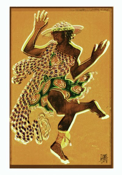 Danseuse dorée au chapeau - Osvaldo Russo