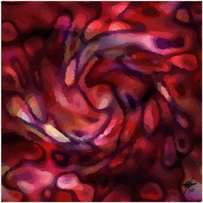 Flux cramoisi abstrait et éclatant - Osvaldo Russo