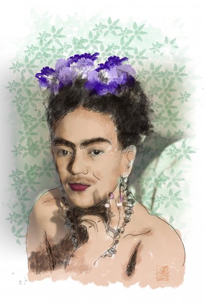 Femme portant une couronne de fleurs - Osvaldo Russo