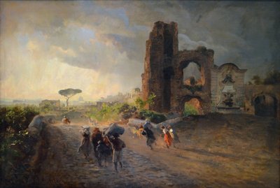 French: Paysage romain Roman Landscape - Oswald Achenbach