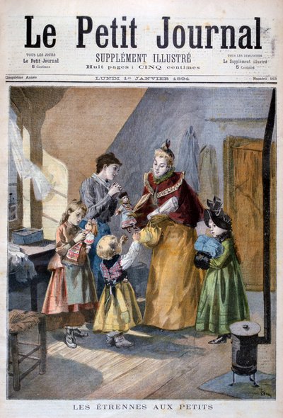 Enfants recevant des cadeaux du Nouvel An, 1894 - Oswaldo Tofani