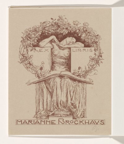 Ex libris de Marianne Brockhaus - Otto Greiner (signed by artist)