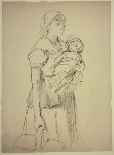 Paysanne avec enfant - Otto Scholderer