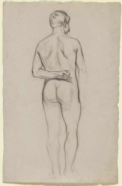 Nu masculin debout vu de dos - Otto Scholderer