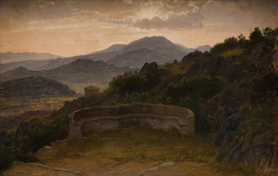 Paysage près de Subiaco. Coucher de soleil - P.C. Skovgaard