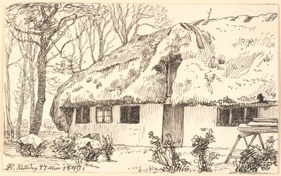 Maison de paysan couverte de chaume à Læsø - P.C. Skovgaard