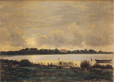 Vue à travers le fjord de Præstø vers le manoir de Nysø - P.C. Skovgaard