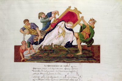 Allégorie du renversement du trône en France pendant la Révolution française - P. A. and J.B. Lesueur