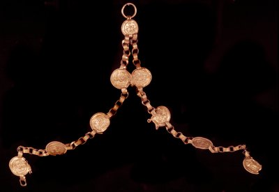Art paléochrétien : collier en or. D