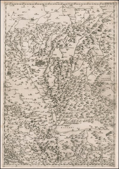 Carte de 1513 centrée sur la Transylvanie par Paolo Forlani - Paolo Forlani