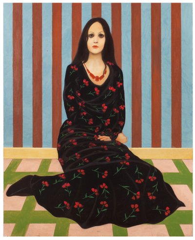 La dame aux fleurs, 2016 (huile sur panneau de bois) - Paolo Perfranceschi