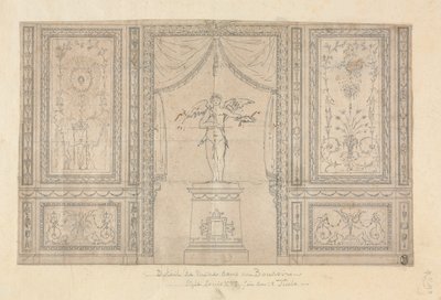 Statue de Cupidon dans une niche murale, fin du XVIIIe siècle - Paolo Vincenzo Bonomini