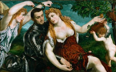Allemand : Allegorie (Mars, Venus, Victoria und Cupido) Allegory (Mars, Venus, Victoria and Cupido) - Paris Bordone