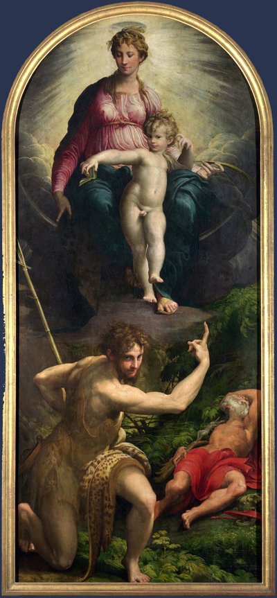 Madone et enfant avec Saint Jean et Saint Jérôme - Parmigianino