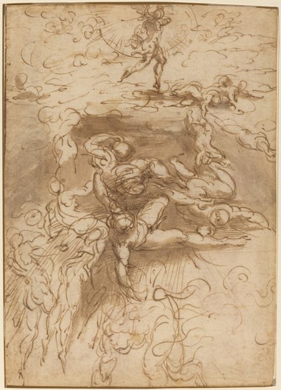 La chute des anges rebelles [recto] - Parmigianino