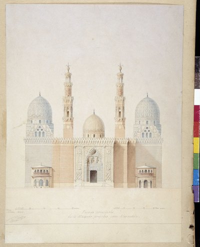 Architecture : projet de façade principale de la mosquée d