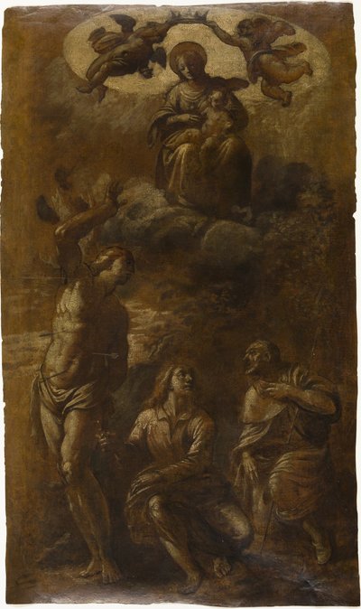 Vierge et enfant en gloire avec les saints Sébastien, Jean l
