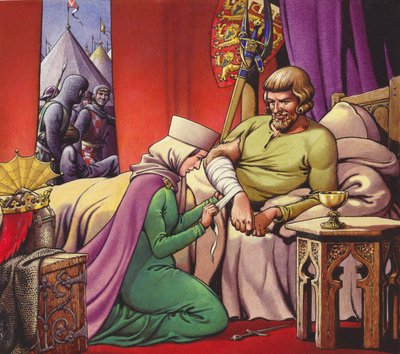 Le roi Edouard Ier, le roi guerrier (gouache sur papier) - Pat (1907-95) Nicolle