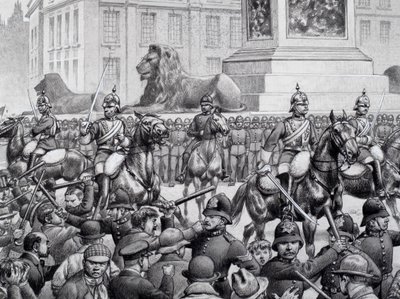 Manifestations des pauvres de Londres à Trafalgar Square - Pat (1907-95) Nicolle