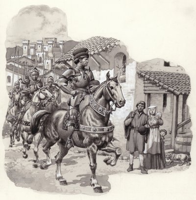 Sigismondo Malatesta, mercenaire italien (gouache sur papier) - Pat (1907 95) Nicolle
