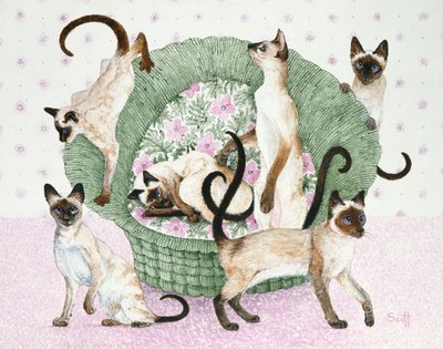 Nous sommes des siamois si vous le voulez bien (acrylique sur calicot) - Pat Scott