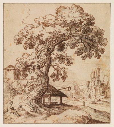 Paysage avec ruines et figures, c.1615 - Paul (circle of) Brill or Bril