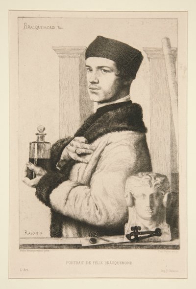 Portrait de Félix Bracquemond - Paul Adolphe Rajon