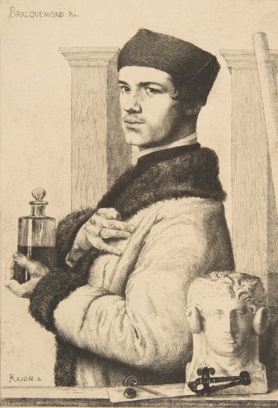 Portrait de Félix Bracquemond en 1852, 1878 - Paul Adolphe Rajon