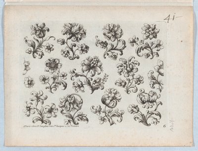 Série de petits motifs floraux, planche 6 - Paul Androuet Du Cerceau