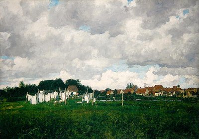 Mecklembourg, paysage avec la petite ville de Schwann sur la Warnow - Paul Baum