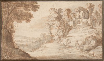 Paysage classique avec une fontaine - Paul Bril