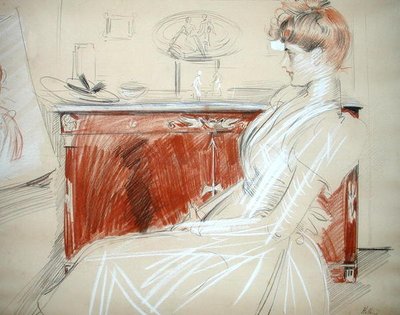 Madame Helleu dans son Salon, vers 1900 - Paul Cesar Helleu