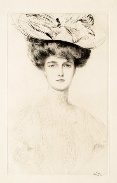 Junge Frau mit Hut - Paul Cesar Helleu