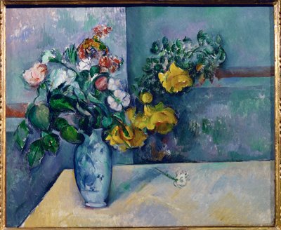 Fleurs dans un vase (oil on canvas) - Paul Cezanne