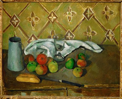 Fruits, serviette et pot de lait - Paul Cézanne