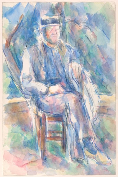 Homme portant un chapeau de paille - Paul Cézanne