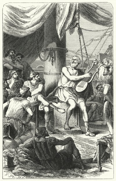 Homère divertissant des marins étrangers avec une chanson - Paul Dominique Philippoteaux