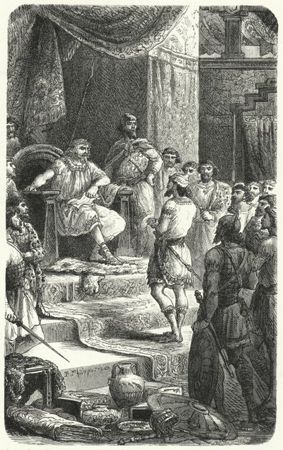 Le roi David recevant des émissaires du roi Hiram de Tyr - Paul Dominique Philippoteaux