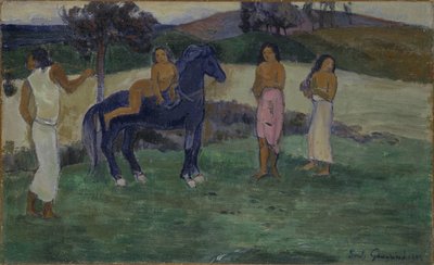 Composition avec figures et un cheval - Paul Gauguin