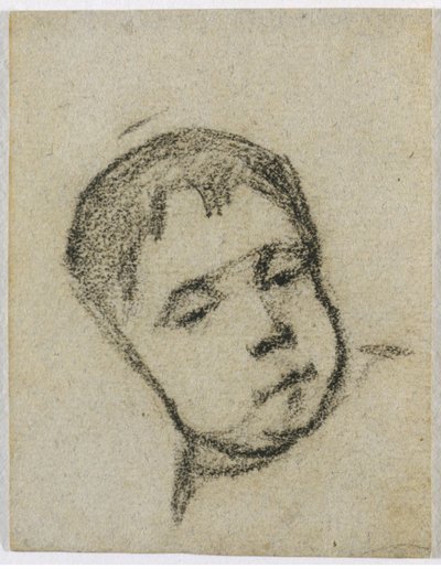 Emil Gauguin enfant, tête sur un oreiller, vers 1875-76 (crayon noir) - Paul Gauguin