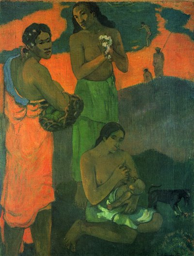 French: Femmes sur le bord de la mer, ou Maternité I Women on the Seashore (Motherhood I) - Paul Gauguin