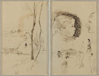 Paysage avec un cottage; Profil de garçon, Profil d