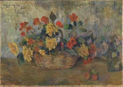 Capucines et dahlias dans un panier - Paul Gauguin
