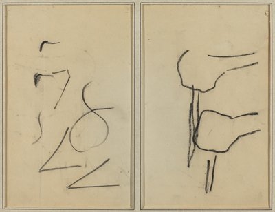 Gribouillis; Deux formes [verso] - Paul Gauguin