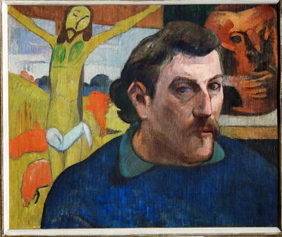 Autoportrait au Christ jaune (peinture sur toile) - Paul Gauguin