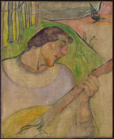 Autoportrait à la mandoline, vers 1889 (huile sur toile) - Paul Gauguin