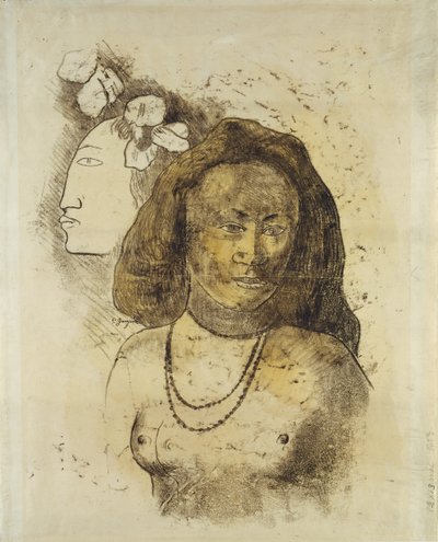Femme tahitienne avec esprit maléfique, vers 1899-1900 - Paul Gauguin