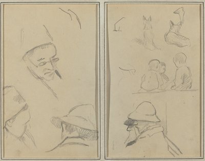 Trois études de têtes d