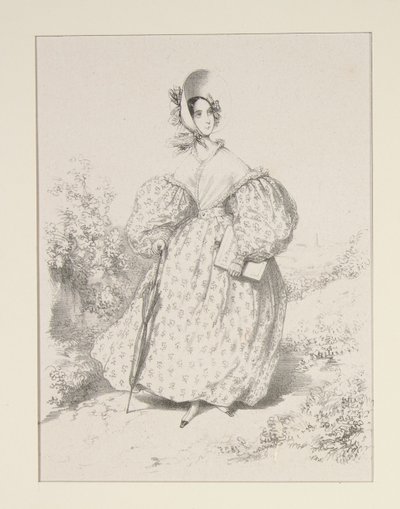 À la campagne. Huillet 1835. Robe de jaconas,... - Paul Gavarni