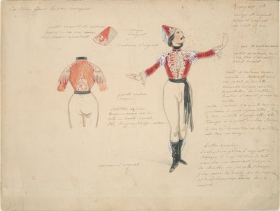 Étude de costume pour un gitan masculin dans  - Paul Gavarni
